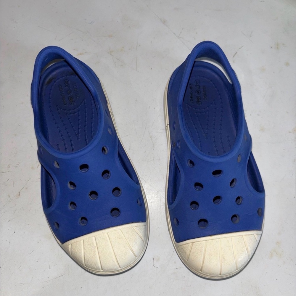 CROCS Kids Blue and White sandals